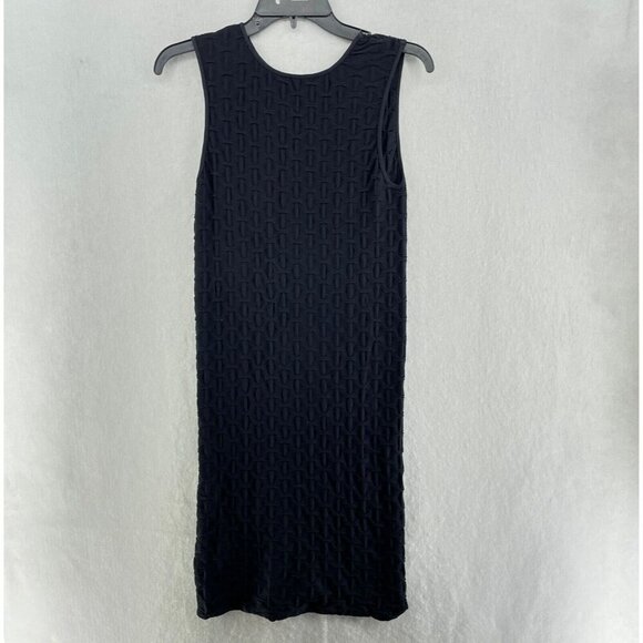 Tees by Tina Dress Women's Sz OS Black Textured Round Neck Bodycon Stretch - Picture 1 of 8